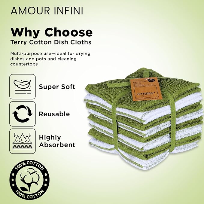 AMOUR INFINI Dish Cloths for Washing Dishes Set of 8 - Image 3