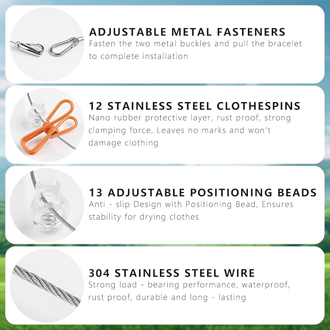 Travel Clothesline Length 9.8Ft - Image 4