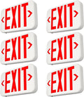 FREELICHT 6 Pack Red Double-Sided LED Exit Sign with Battery Backup,Exit Sign for Business,Easy To Install,UL Certified,AC 120/277V