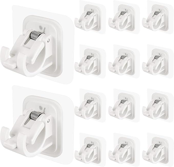 Self Adhesive No Drill Adjustable Curtain Rod Holder Hooks Brackets | Nail Free by Codoule