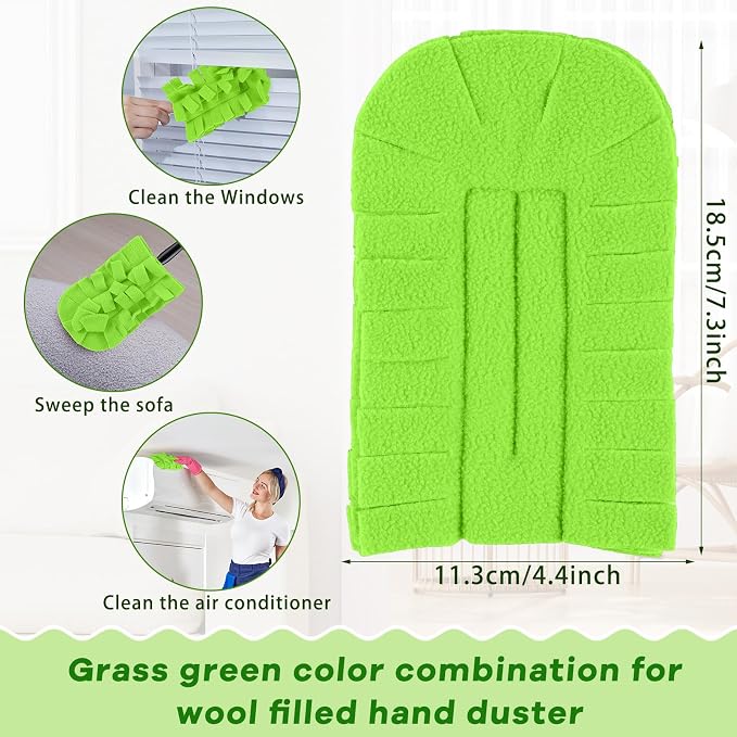 Zubebe 6 Pcs Reusable Duster Refills Fleece, Olive Green | Soft Polyester Fiber - Image 2