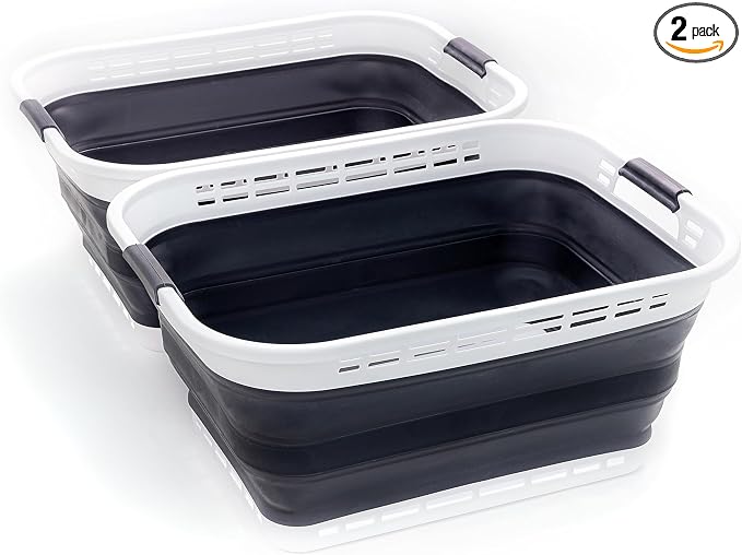 SAMMART 42L Collapsible Plastic Laundry Basket by SAMMART