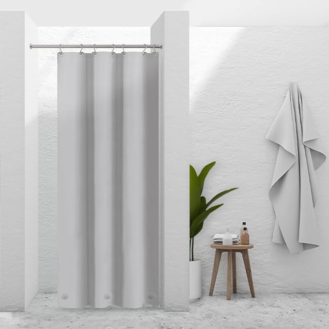 Barossa Design Silver Gray Stall Shower Curtain Liner by BarossaDesign