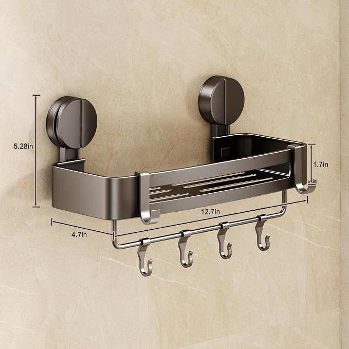 VOLPONE Shower Caddy Suction Cup, 2 Pack Corner Shower Shelves No Drilling - Image 2