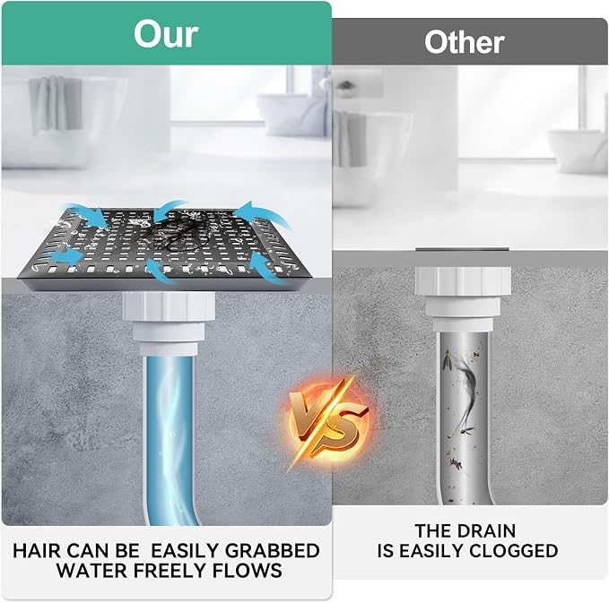 Drain Hair Catcher for Bathroom Sink, 4.8" Stainless Steel and Silicone Shower - Image 4