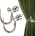 HIKMLK Leaf Shaped Curtain Tieback Holdbacks 2pcs, Handmade Metal Curtain Side by HIKMLK