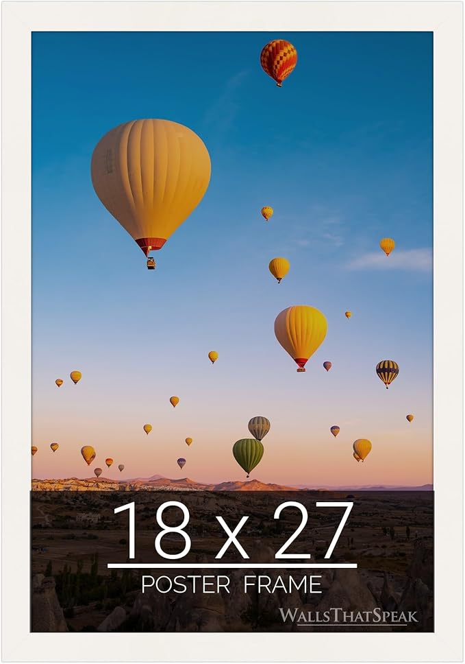 wallsthatspeak 18x27 White Picture Frame for Puzzles Posters Photos or Artwork