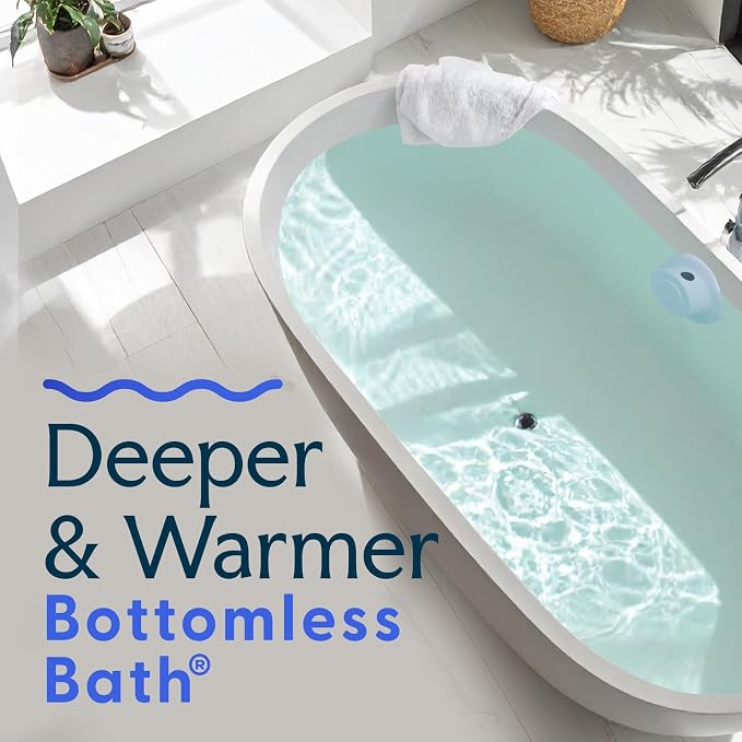 SlipX Solutions Bottomless Bath Overflow Drain Cover Accessory, Warmer Soak - Image 2