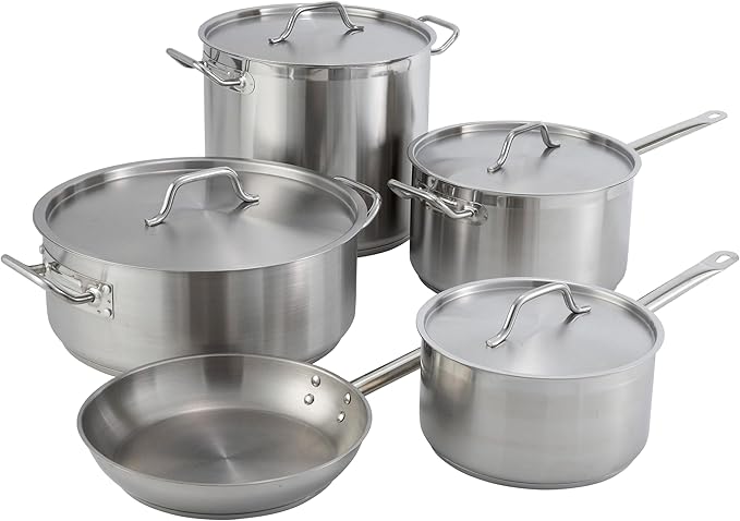 Winware Stainless Steel 24 Quart Stock Pot with Cover,Silver