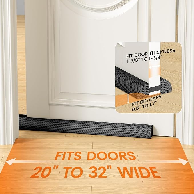 fowong Draft Stopper for Bottom of Door 32", Block Drafts, Dust & Light - Image 7
