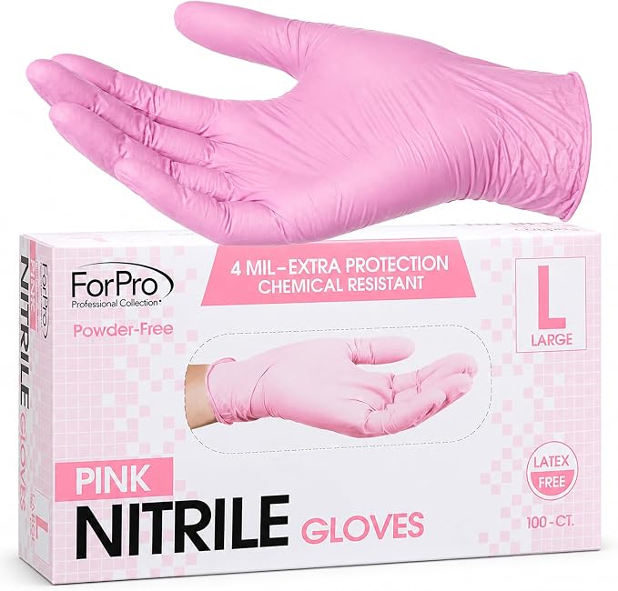 ForPro Disposable Nitrile Gloves, Chemical Resistant, Powder-Free, Latex-Free - Image 2