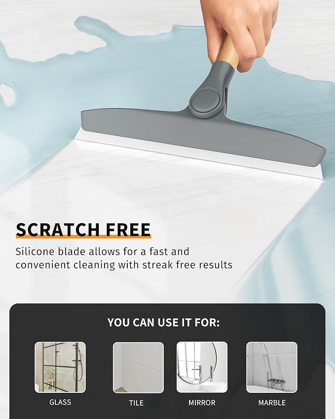 MR.SIGA Silicone Squeegee for Shower Door, 10 inch, showers and glass surfaces - Image 7
