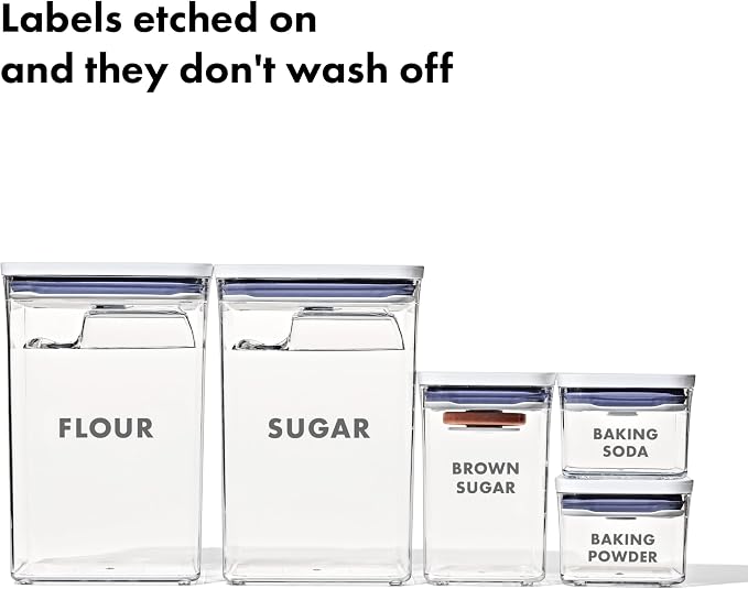 OXO Good Grips 8-Piece Prelabeled Baking POP Container Set - Image 5