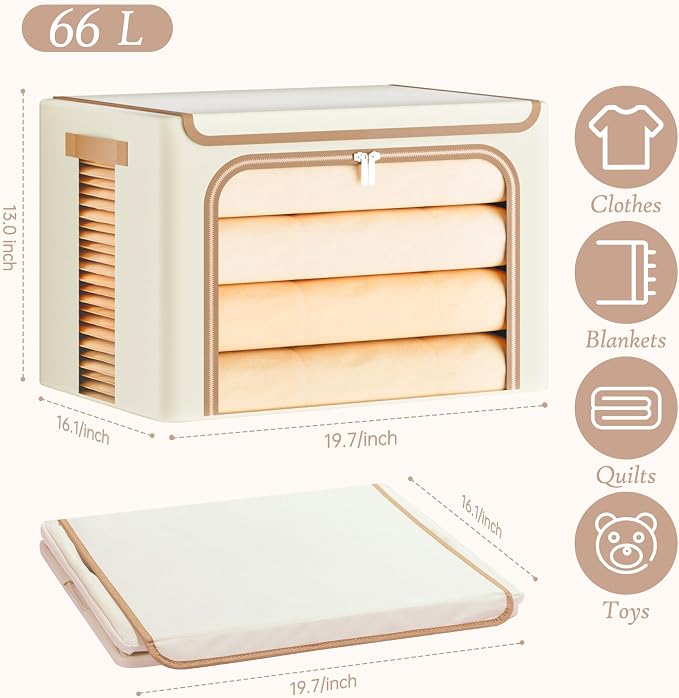 Yecaye Foldable Large Clothes Storage Bins - Image 2