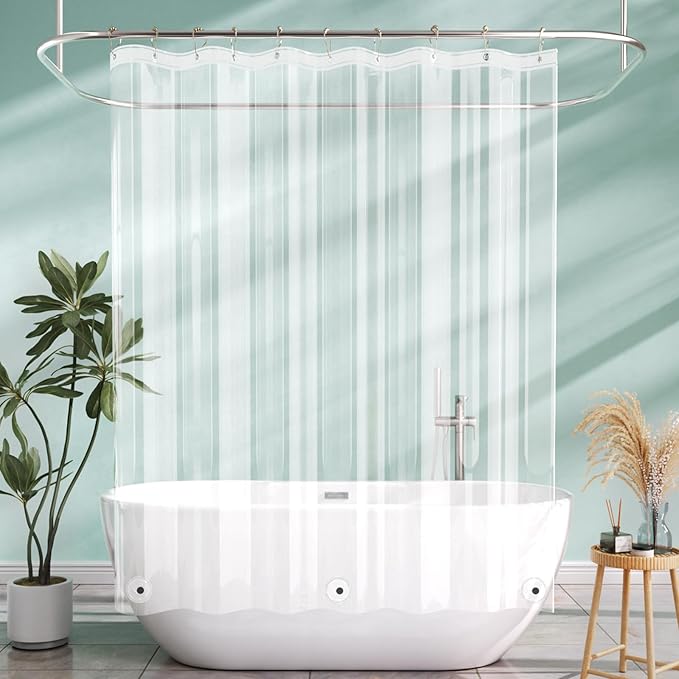 AmazerBath Camper Shower Curtain Liner 60x64, Waterproof Plastic Shower Liner by AmazerBath