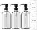 GMISUN Shampoo and Conditioner Dispenser, 3 Pack Clear Glass Bathroom Shampoo by GMISUN