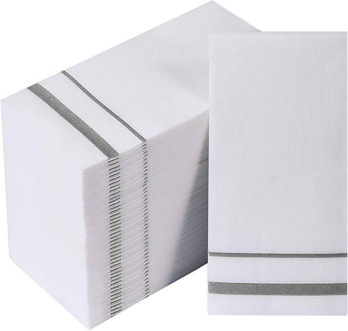 FOCUSLINE 200 Linen Feel Disposable Bathroom Napkins, Soft and Absorbent Paper by FOCUSLINE