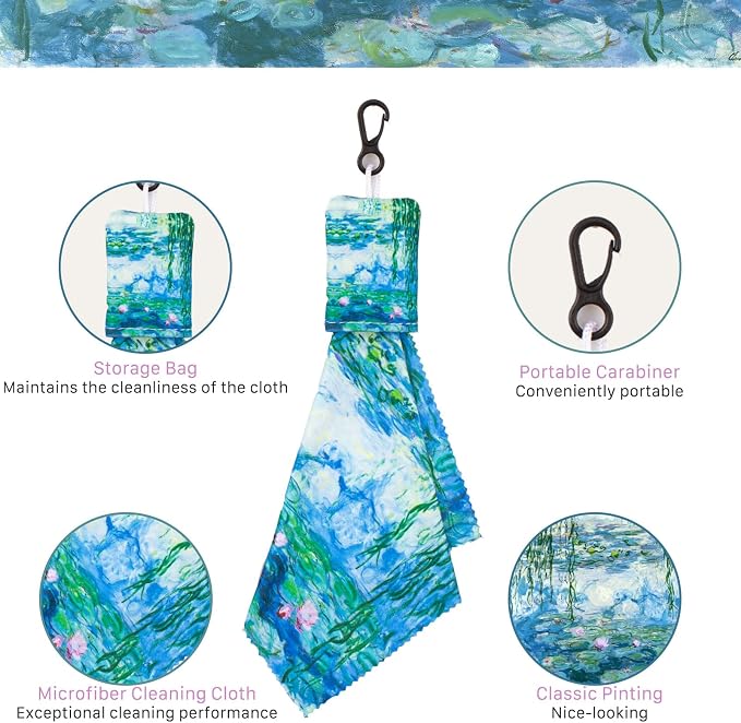 Microfiber Cleaning Cloth for Glasses & Lens-World Classic Art Series 4PCS | - Image 3