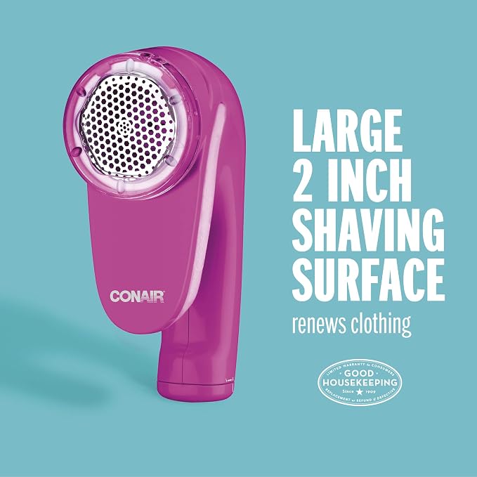 Conair Fabric Shaver and Lint Remover, Battery Operated Portable Fabric Shaver - Image 4