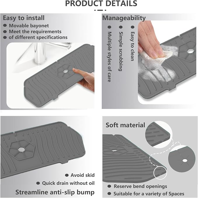 Kitchen Sink Splash Guard 29.7 X 5.7 In, Large Size Kitchen Sink Splash Guard - Image 4