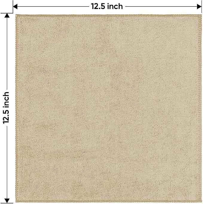 HOMEXCEL Brown Microfiber Cleaning Cloth 6 Pack 12.5 x 12.5 inch Microfiber - Image 7