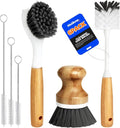Holikme 6 Pack Dish Brush with Bottle Brush Scrub Brush Straw, Palm Scrub Brush by Holikme