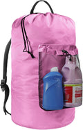 Laundry Bag with Shoulder Straps and Mesh Pocket Laundry Backpack Large by CATOTEL