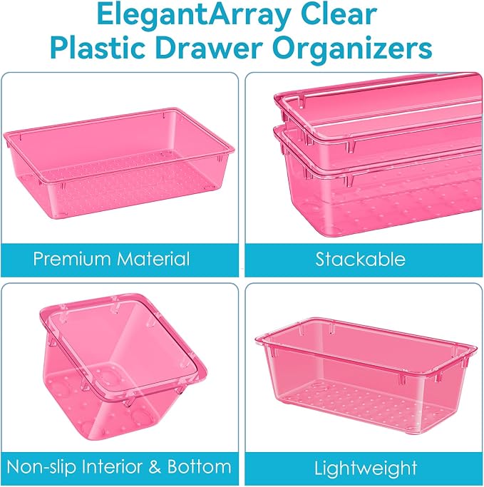12 PCS Drawer Organizer Set, Makeup Organizers, Tool Storage Trays, Desk Drawer - Image 5