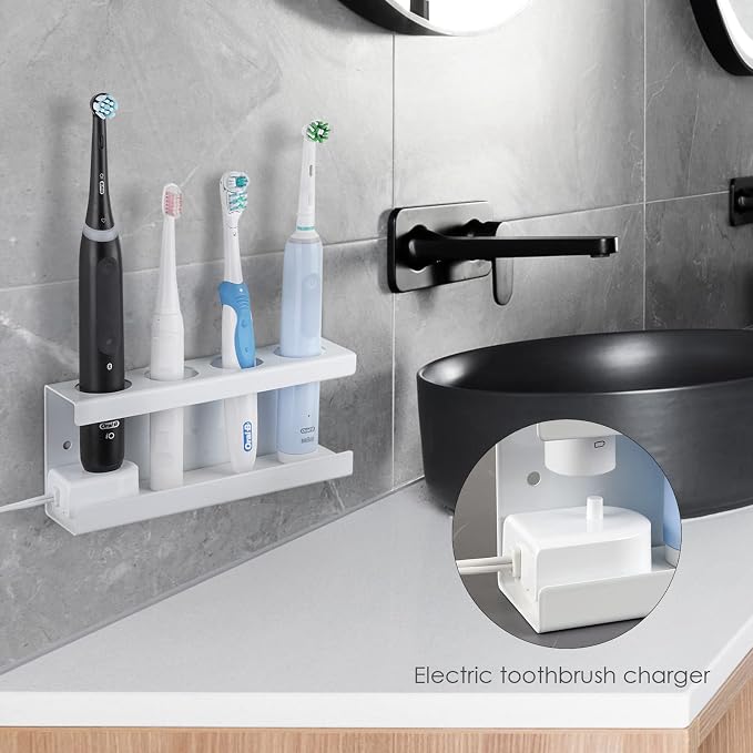 Wall Mounted Electric Toothbrush Holder, 4 Slots Stand - Image 5