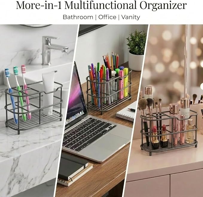 Bathway Toothbrush Holder for Bathroom, 6.9"L x 3.4"W x 4"H, Matte Gray - Image 6