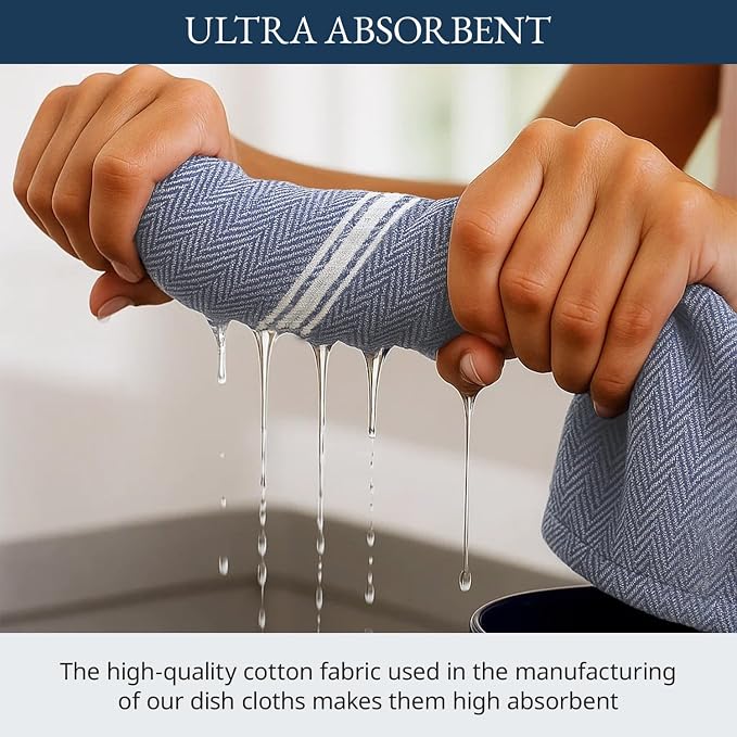 LANE LINEN Kitchen Towels 100% Cotton Absorbent Lint-Free 6 Pack - Image 4