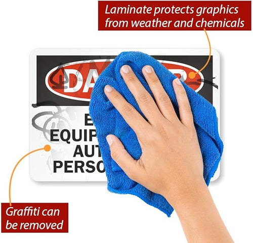 "Danger - Elevator Equipment Room, Authorized Personnel Only" Label By SmartSign | 7" x 10" 3M Reflective Laminated Vinyl