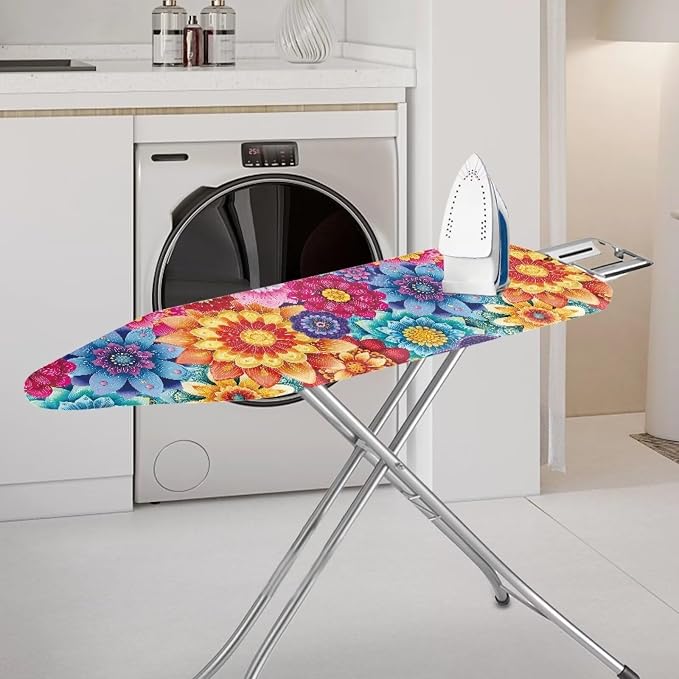 Colorful Flowers Ironing Board Cover Retro Dahlia Floral Iron Board Covers - Image 2