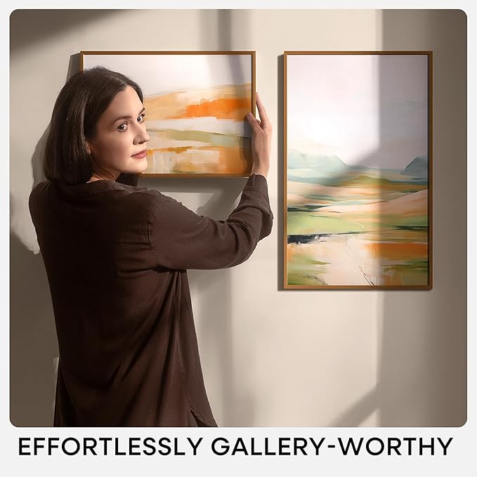 Homeforia 8x24 Bronze Panoramic Frame, High End Metal 8 x 24 Picture Frames without Mat, 24x8 Hanging Bronze Poster Frames for Wall, 8by24 inch Display Photo Frames, Tempered Glass, Wall Kit, Set of 1