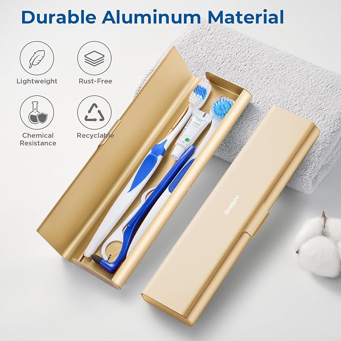 Wider Aluminum Toothbrush Travel Case, Portable Travel Toothbrush Holder - Image 2