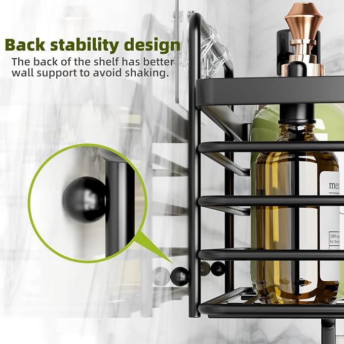 Yougai Shower Organizer with Soap Holder and Hooks - Image 5