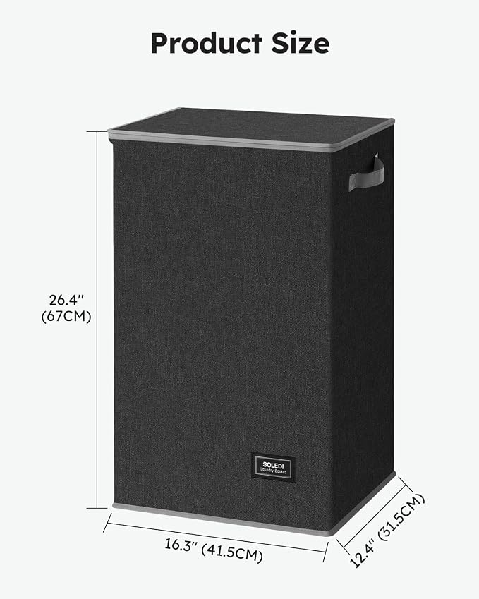SOLEDI 90L Laundry Hamper with Lid, Large Collapsible Laundry Basket | Sturdy - Image 9