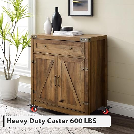 Nefish 2 Inch Heavy Duty Casters Wheels (16 Pack), Top Plate Castor Wheels with Brake, 360 Degree Durable Locking Swivel Cabinet Wheels, No Noise Polyurethane Wheels for Cart, Workbench