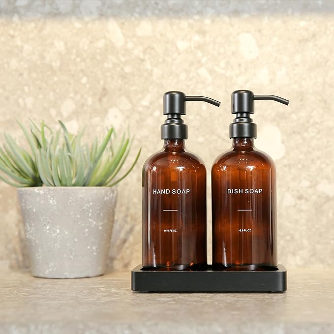 Prus Waso Amber Soap Dispenser Set | Soap Dispenser - Image 6