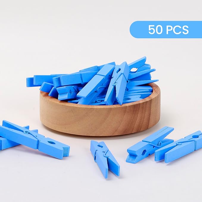 50PCS Colored Wooden Clothespins 2.9 Inch Color Clothes Pins - Image 3