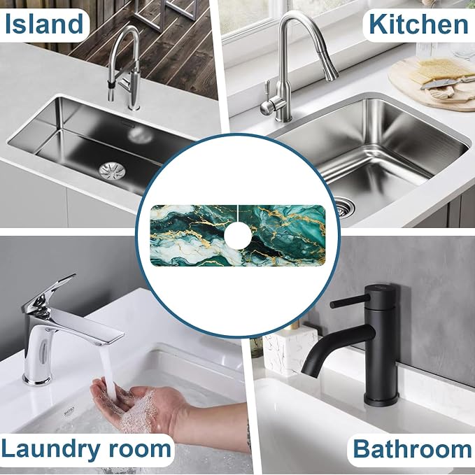 Faucet Mat for Kitchen Sink Absorbent Splash Guard Bathroom 15.5"X5.5" - Image 7