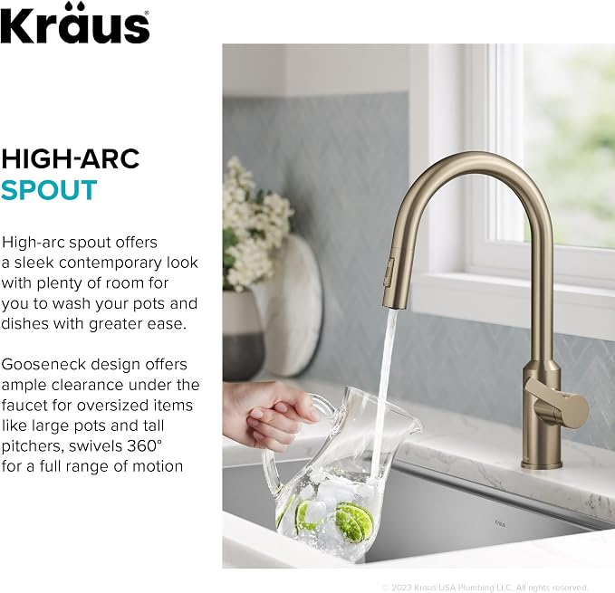 KRAUS Champagne Bronze Touchless Pull Down Faucet KSF-2830SFACB | Motion-sensor - Image 10