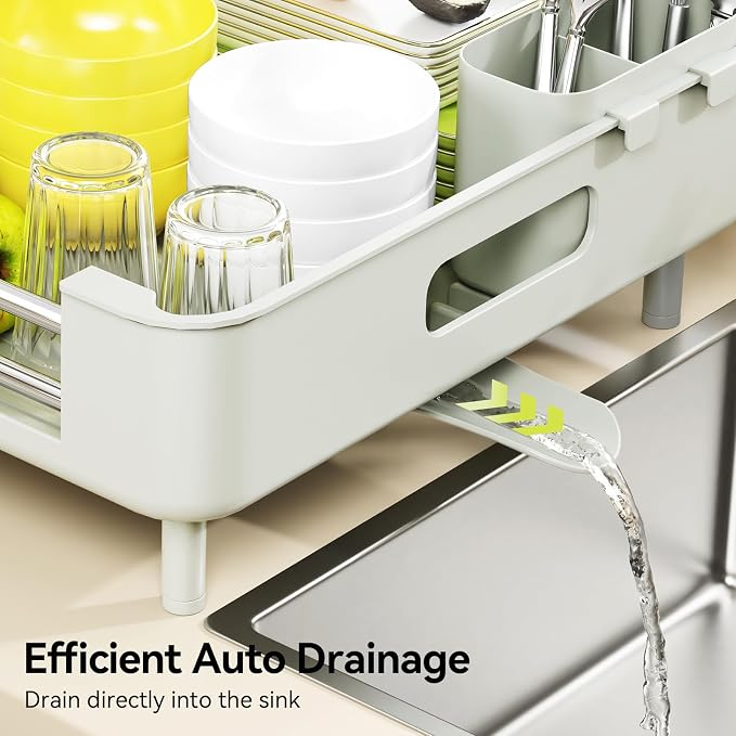 Urackify Extendable Stainless Dish Drying Rack - Image 7