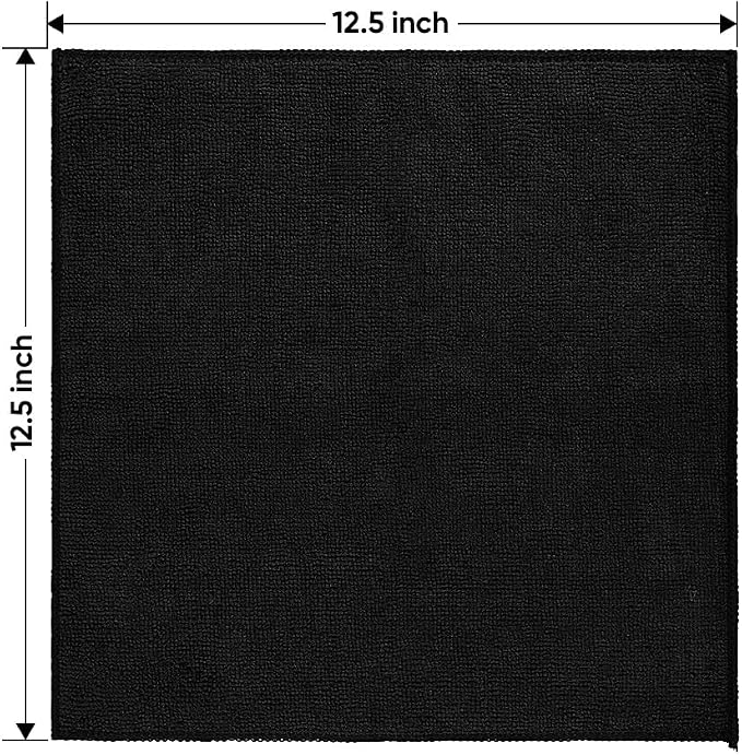 HOMEXCEL Black Microfiber Cleaning Cloth 200 Pack, 11.5 x 11.5 inch Bulk Shop - Image 5