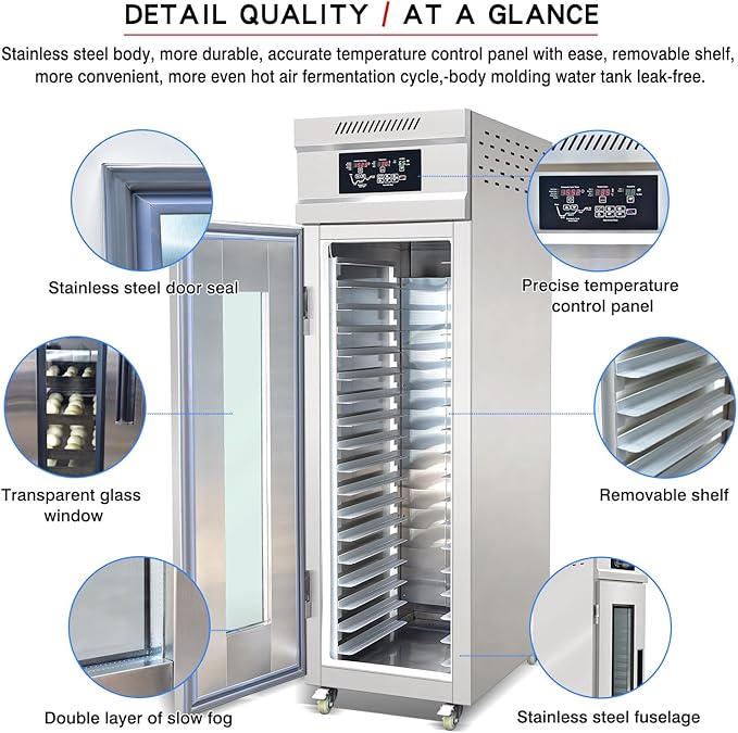 Kolice Commercial 18 Trays Baking Proofer Machine, Bread Proofer, Dough Proofer for Baking - Integrated Freezing,Thawing, Keep Fresh and Fermentation -22°C to 45°C