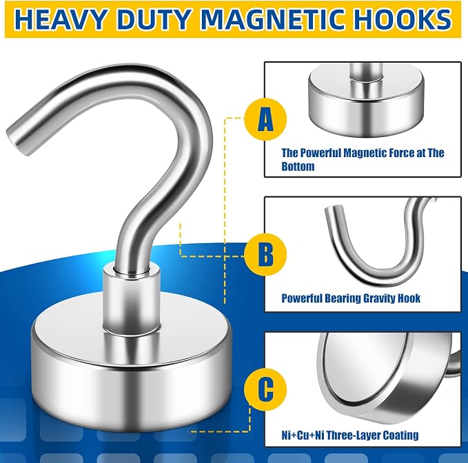 FINDMAG Strong Magnetic Hooks, 30LB+ Magnets - Image 6