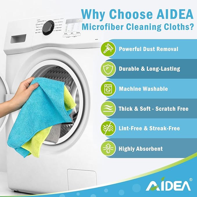 AIDEA Microfiber Cleaning Cloth-400PK, Microfiber Towels - Image 3
