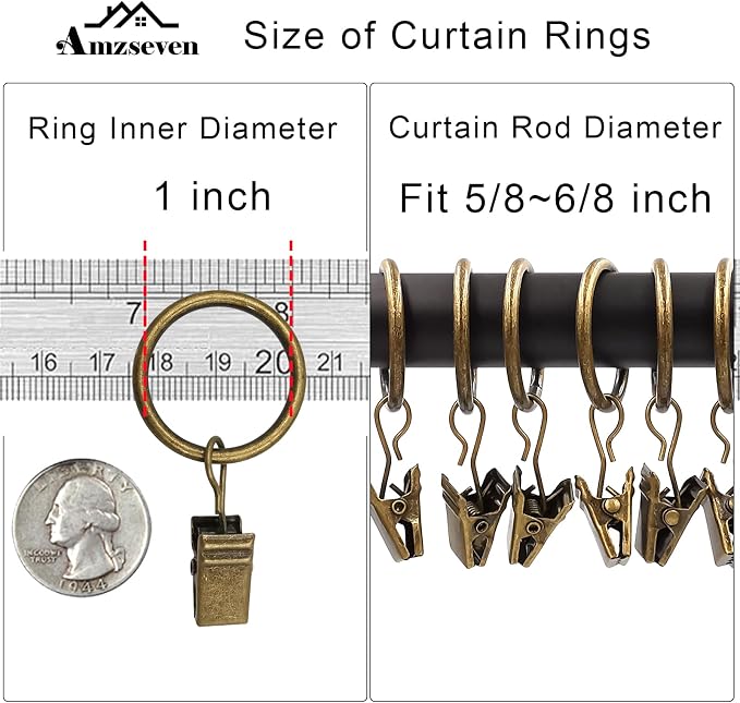 44 Pack Metal Curtain Rings - Image 3