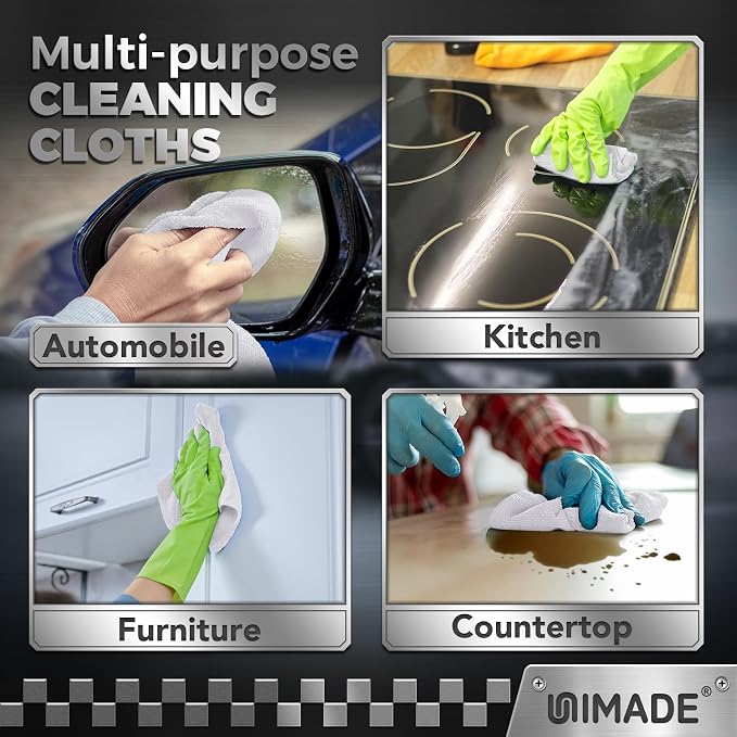 UNIMADE Shop Towels, 400 Pack Commercial Grade Work Rags Microfiber Towels - Image 6