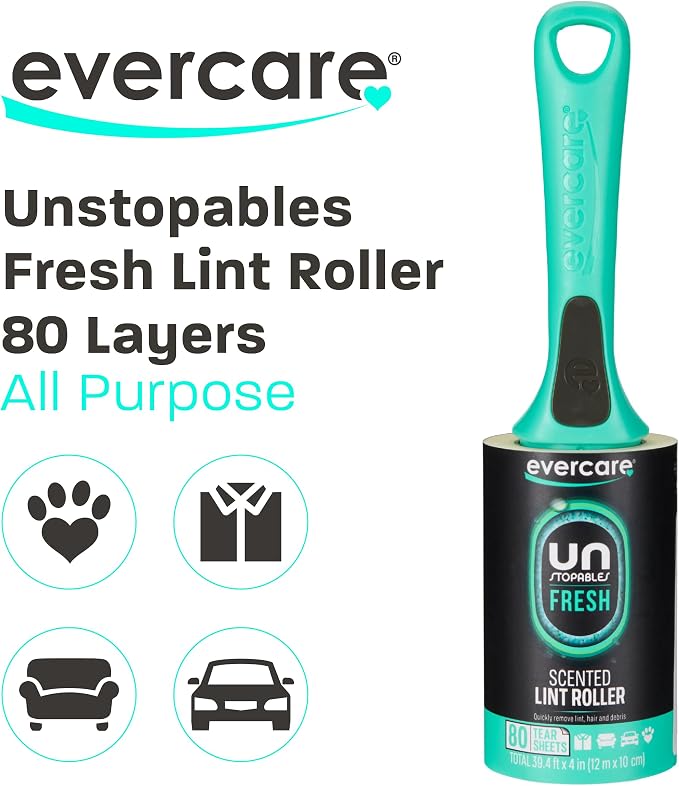 Evercare with Unstopables Fresh Scent All-Purpose Lint Roller, 80 Layers Per - Image 3